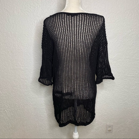 Alexander Wang Open Knit Pullover Sweater Black Size M Oversized Mesh - Picture 7 of 10